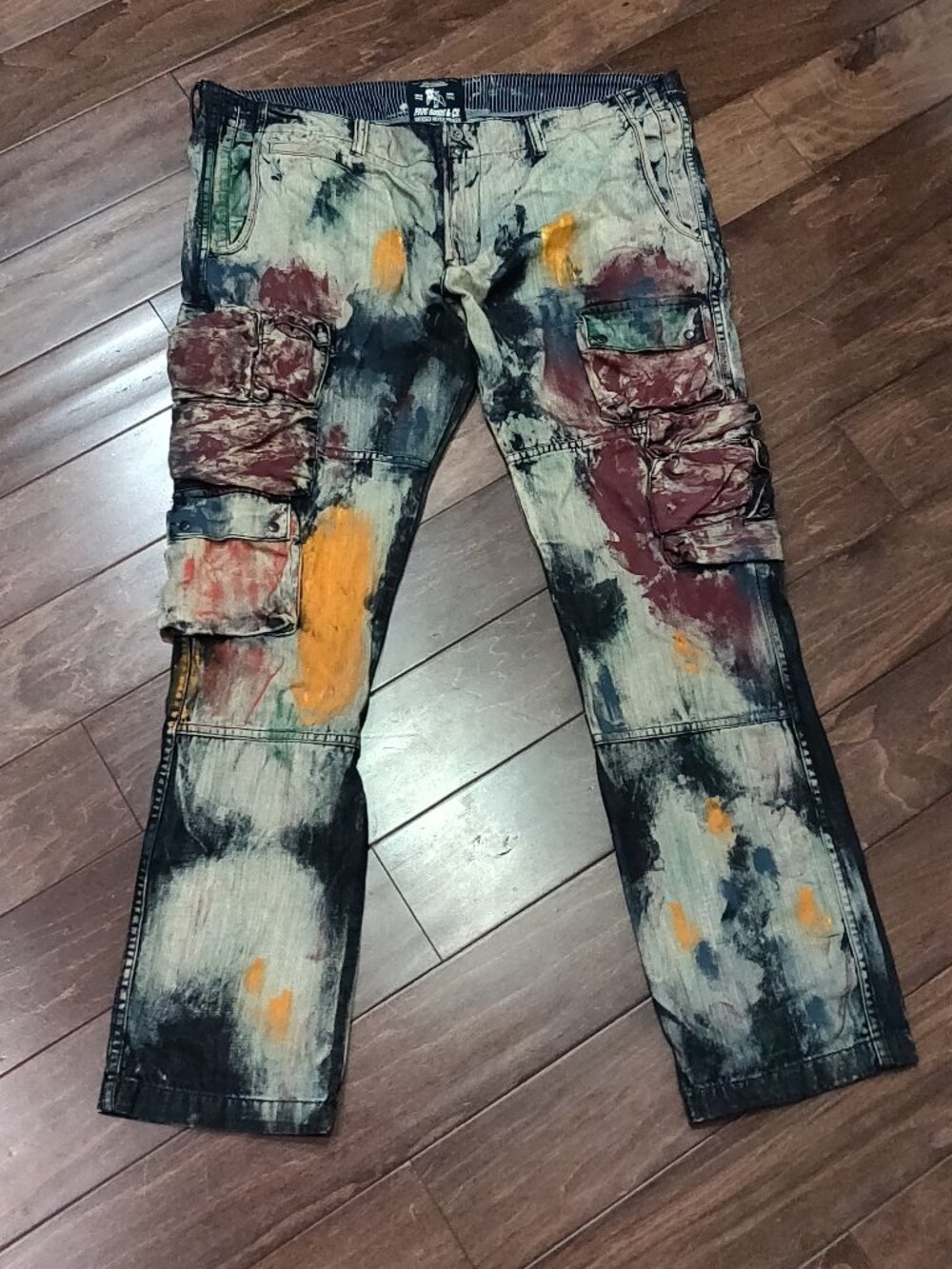 PRPS Goods Painted Cargo Jeans Men's SIZE 42